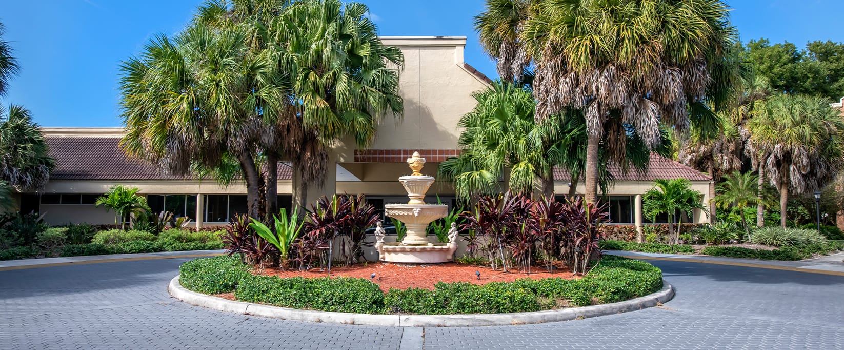 front entrance and fountain of Brookdale West Palm Beach